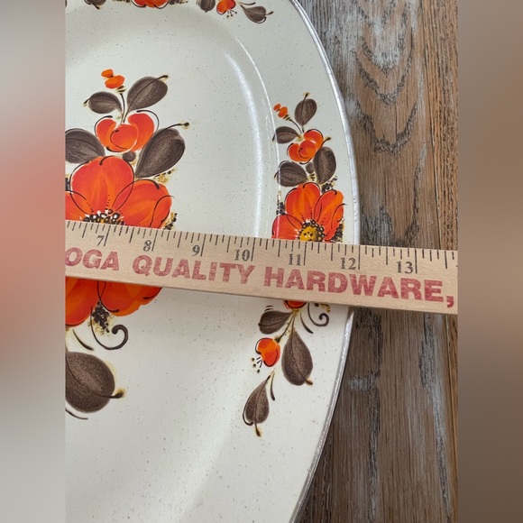 Vintage Retro 70’s Sanko Ware Show-Pans Orange Floral Enameled Tray❤️ - Picture 3 of 11